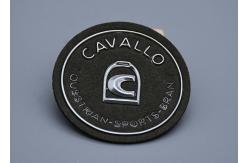 China Microfiber Material Embossed Patches With Custom Silver Logo supplier