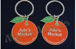 China Creative Apple Logo Keyring , Funny Mens Designer Keychains 50mm Size supplier