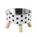 Pet Stainless Steel Elevated Single Bowl Anti-Upset Non-Slip Bowl Large Capacity Anti-Cervical Spine Dog Food Bowl for sale