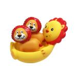 Cute Squeezing Rubber Ducks / Lion Animal Bath Toys Set Floating Elephant Toy Set