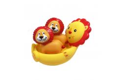 China Cute Squeezing Rubber Ducks / Lion Animal Bath Toys Set Floating Elephant Toy Set supplier