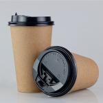 Eco - Friendly Kraft Paper Coffee Cups 8oz 250cc Single Wall PE Film for sale