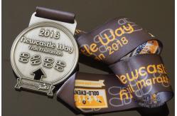 China Trail Marathon Metal Award Medals Running And Racing Medallion With Ribbon supplier