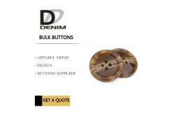 China Brown 4 Holes Plastic Buttons For Suits & Coats Horn Effect Finish supplier