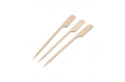 China 25cm Disposable Green Wooden Bamboo Sticks Bamboo Paddle Skewers supplier