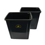 Black Plastic Antistatic Electrostatic Cleanroom Tool Box Trash Can / ESD Waste Bin for sale