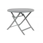 Grey Round Folding Outdoor Table With Glass Desktop For Party Events Wedding for sale