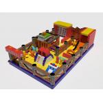 Fun City Inflatable Indoor Playground 11*7*3m With Wall Cimbing Slides for sale