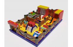 China Fun City Inflatable Indoor Playground 11*7*3m With Wall Cimbing Slides supplier