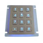 12 keys IP67 dynamic vandal proof Stainless Steel industrial backlight keypad for sale