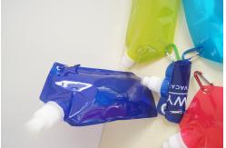 China Custom Printed Collapsible Foldable Water Bags / Bottle with Carabineer supplier
