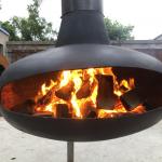 rustproof Hotel Suspended Wood Burning Stove Rotating Hanging Fireplace 1000mm
