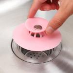 Durable Round Push Type Kitchen Silicone Sink Strainer , Factory Wholesale for sale