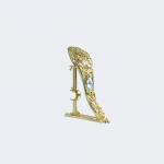 Aluminum Golden 25mm Iron Curtain Rod Capped Glass Finial With Double Bracket