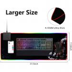 LED PU 15W Wireless Charging Keyboard Mat Soft  Extended Mousepad