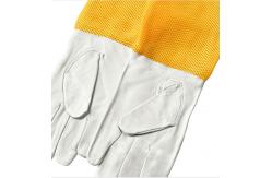 China High quality white sheepskin beekeeping gloves with yellow soft ventilated supplier