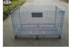 China Steel Wire Mesh Pallet Cages , Galvanized Stackable Pallet Cages ISO Approved supplier