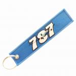 Artisan-Crafted Dual-Tone Keychains | Precision '787' Embroidery + Washable Fabric | Vintage Collector's Gift for sale