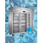 Energy Saving Commercial Display Refrigerator 1600L 3 Door Display Freezer for sale