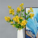 Thousand Miles Fragrance Single Branch Golden Osmanthus Simulated Flower High Quality Lilac Flower Living Room Desktop Silk Flower Arrangement Decoration for sale