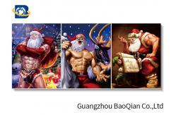 China Unique Designer Christmas Father 3d Picture , 30x40cm 3d Stock Wallpaper With Black Frame supplier