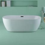 Durable Acrylic Free Standing Oval Bathtub With Center Drain Placement Soaking Bath for sale
