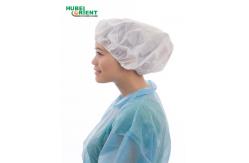 China Nonwoven Disposable Round Headcover Bouffant Cap With Single Elastic supplier