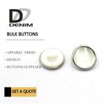 Silver Shank Polyester Bulk Clothing Buttons Pearl Finish 20L With Mental Rim for sale