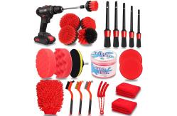 China PP Microfiber 24PCS Car Detailing Brush Set 17 Inch supplier