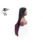Black Ladies Synthetic Braided Wigs / Lace Front Twist Braids 28 Inch No Shedding
