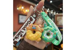 China Cute Girls Silicone Key Chain with Cartoon Design Flexible and Durable supplier