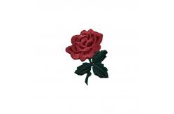 China Heat Press Rose Flower Embroidered Hat Patches With Iron On Backing supplier