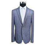 All Cotton Mens Knit Blazer Half Lining Blue Mix Breathable 100% Cotton for sale