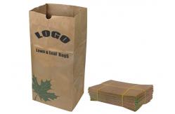 China Yard Waste Lawn Leaf Compostable Paper Bag Moisture Proof With Custom Logo supplier