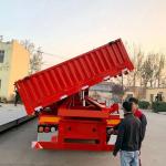 Efficient Loading And Unloading Cargo Tri-axle Side Tipper Trailer 70 Tons Heavy Loads Dump Trucks for sale