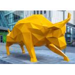 Casting Life Size Painted Bull Outdoor Fiberglass Sculpture Public Decoration for sale