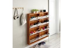 China Home 4 Layers Metal Shoe Storage Cabinet Simply Double Colror supplier