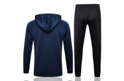 China Long Drawstring Football Training Tracksuit Sky Blue Jacket Set supplier