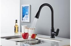 China Rotatable Pull Put Black Sink Tap Faucet supplier