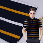 High Color Fastness And Moisture-Absorbent Striped Knit Fabric For Polo Shirt for sale