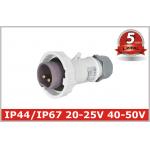 IP67 Waterproof 3 Pin Industrial Electrical Plugs 20V 25V 40V 50V for sale
