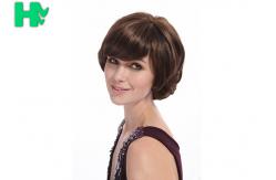 China High Temperature Fiber Short Synthetic Wigs 8'' Density 100% 120% supplier