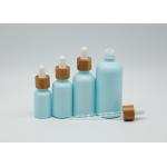 Empty Cosmetic 100ml Mini Dropper Bottles With White Bamboo Dropper Cap