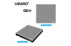 China 2 Button Wifi Button Switch Plastic Shell 433mhz Button Tempered Glass Panel supplier