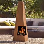 Outdoor Corten Steel Weathering Steel Garden Rust Corten Steel Fire Obelisk for sale