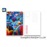 Coloful Hot Air Balloon 3D Lenticular Postcards PET / PP Similar To Holograms for sale