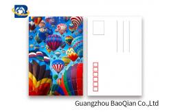 China Coloful Hot Air Balloon 3D Lenticular Postcards PET / PP Similar To Holograms supplier