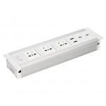 Customized Desk Mount Power Strip , Smart Wall Mount Power Strip Wire Grommet Connection