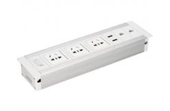 China Customized Desk Mount Power Strip , Smart Wall Mount Power Strip Wire Grommet Connection supplier
