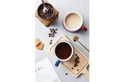 China Cute Ceramic Mugs Handmade 480ml Ceramic Unique Coffee Mug With Lines supplier